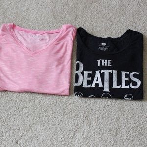 Bundle of 2 Beatles Shirt & Long Sleeve Pink Shirt